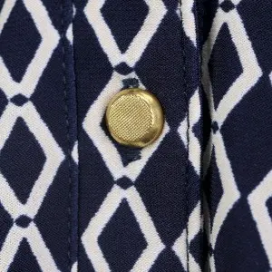 Women’s round neck half placket long sleeve full print blouse