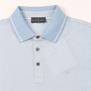 Double mercerized logo embroidered Men’s Jacquard Pique Polo shirt.