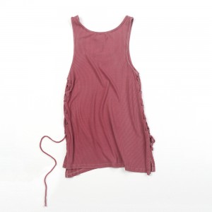 Acid washed women’s dip dyed slit rib tank