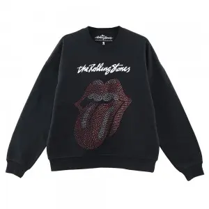 Custom Women Heat-setting Rhinestones Drop Shoulder Sweatshirts