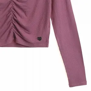 Women Lenzing Viscose Long Sleeve T Shirt Rib Knit Top