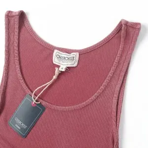 Acid washed women’s dip dyed slit rib tank
