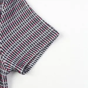 Yarn dye jacquard women’s cut out crop knot top