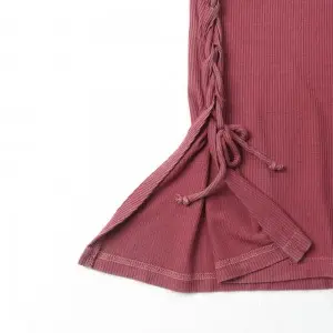 Acid washed women’s dip dyed slit rib tank