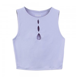 Women’s hollow-out sleeveless crop tank top