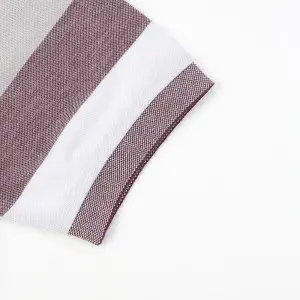 Mélange color Men’s Engineering stripe Jacquard collar polo