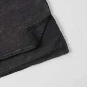 Acid wash garment dye women’s flock print short sleeve T-shirt