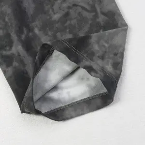 Women’s brushed Imitation tie-dye print short legging