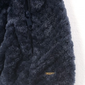 Women’s full zip waffle coral fleece jacket