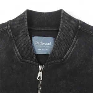 Snowflake washed men’s zip up french terry jacket