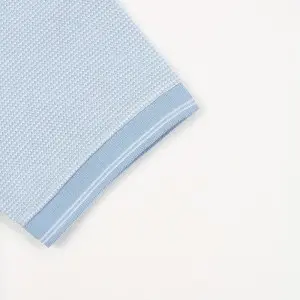 Double mercerized logo embroidered Men’s Jacquard Pique Polo shirt.